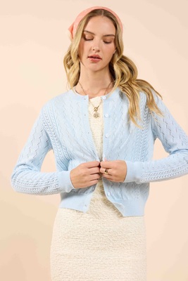 Sky Blue Button Knit Cardigan