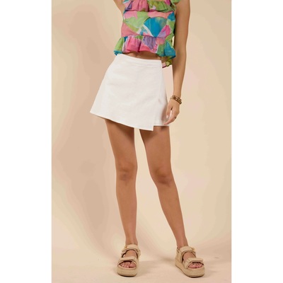 White Denim Mini Skort