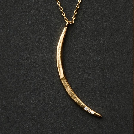 Refined Necklace Gibbous Slice Gold