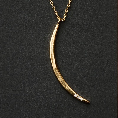 Refined Necklace Gibbous Slice Gold