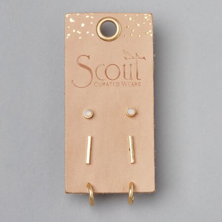 Gold Scarlett Trio Studs