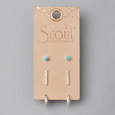 Silver Scarlett Trio Studs