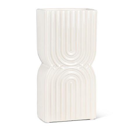 Tall White Double Arch Vase