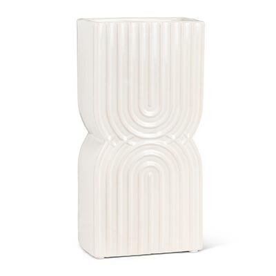 Tall White Double Arch Vase